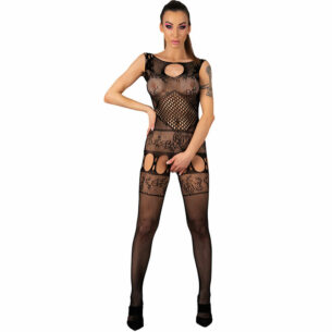 Bodystocking noir LC 17352 taille unique S/M 36/38 - LIVCO CORSETTI