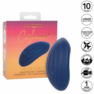 Vibromasseur cashmere Velours bleu - CALIFORNIA EXOTICS