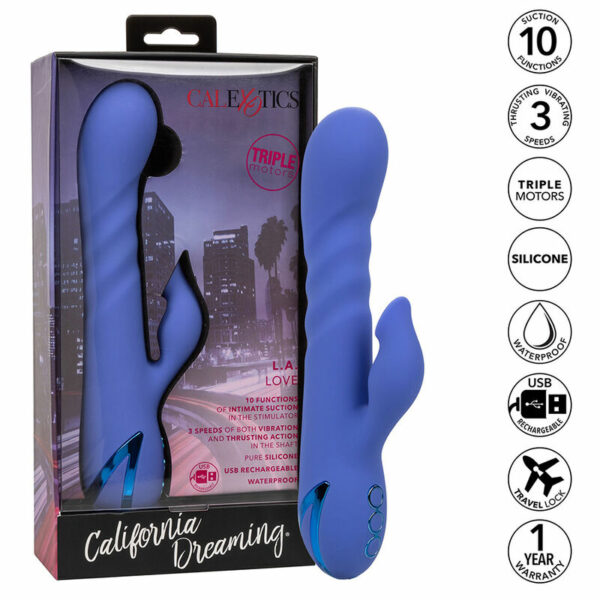 Stimulateur Rabbit 10 fonctions d'aspiration bleu – CALIFORNIA EXOTICS