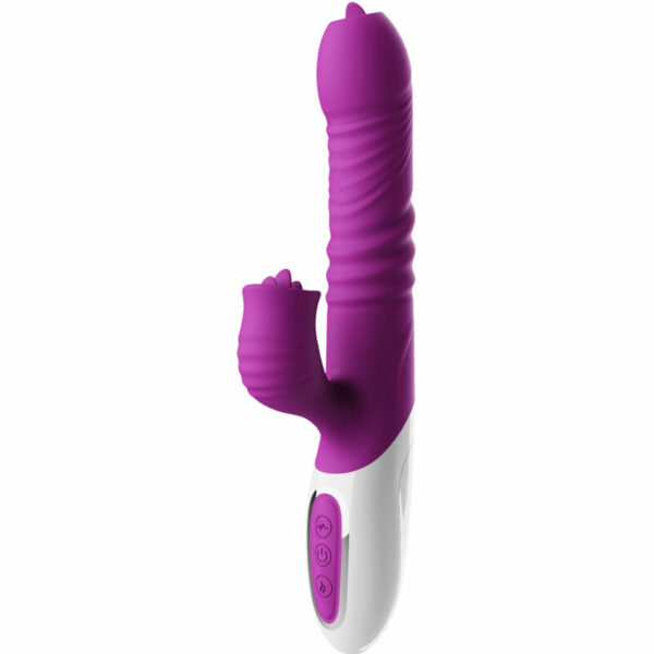 Vibromasseur Rabbit avec double langue effet chaleur violet - ARMONY