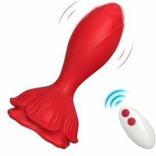 Plug anal vibrant belle forme avec télécommande rouge - ARMONY