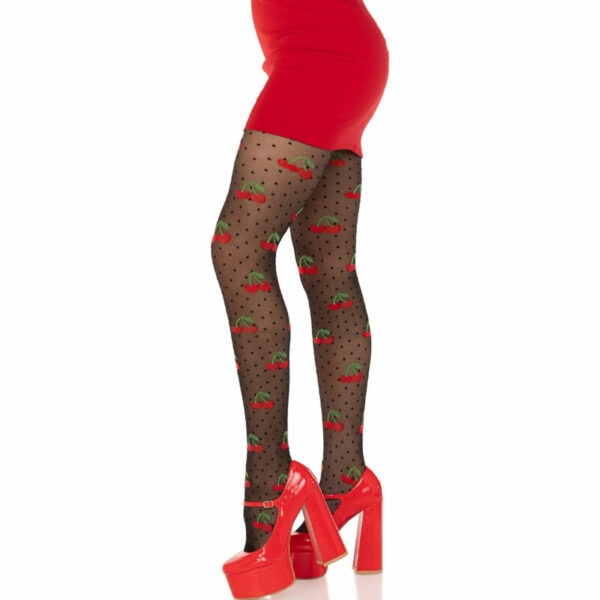 Collants à pois et cerises taille unique - LEG AVENUE