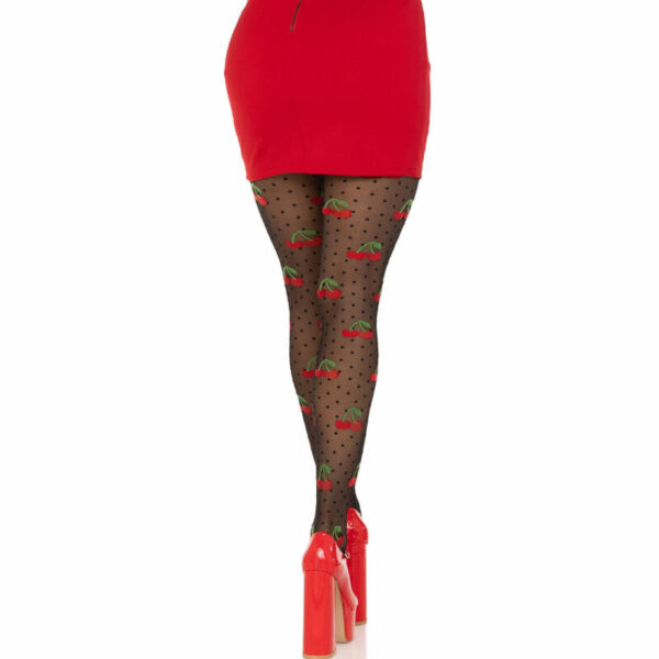 Collants à pois et cerises taille unique - LEG AVENUE