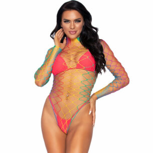 Body manche longue multicolore taille unique – LEG AVENUE