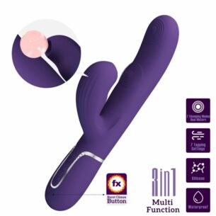 Vibromasseur Rabbit Perlita 3 en 1 papillon violet - PRETTY LOVE