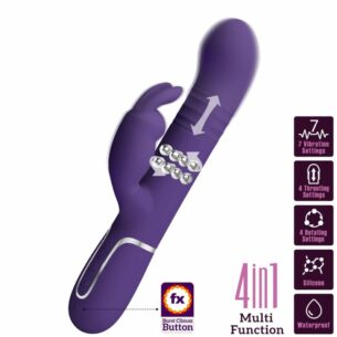 Vibromasseur Rabbit Coale 4 en 1 papillon violet - PRETTY LOVE