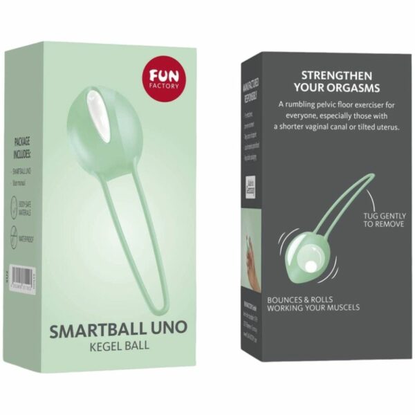 Pelota Kegel Smartball Uno blanca y verde pistacho - FUN FACTORY