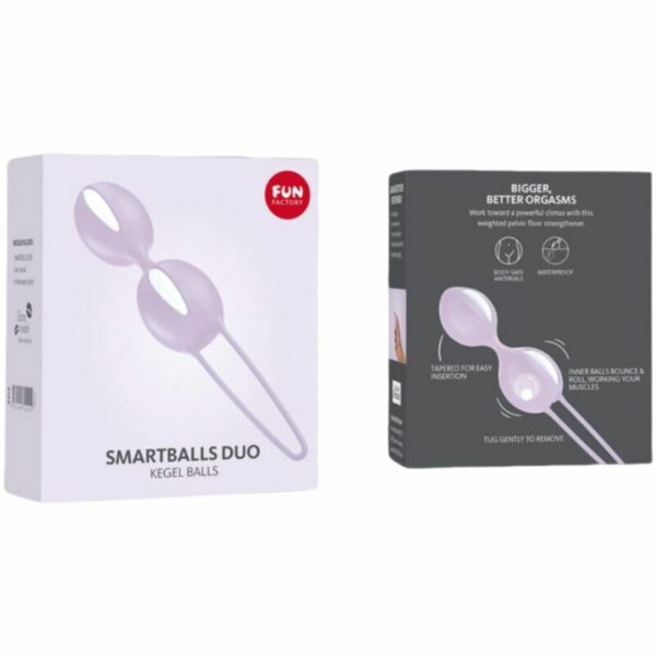 Boules de Kegel Smartball Duo blanche et lila - FUN FACTORY