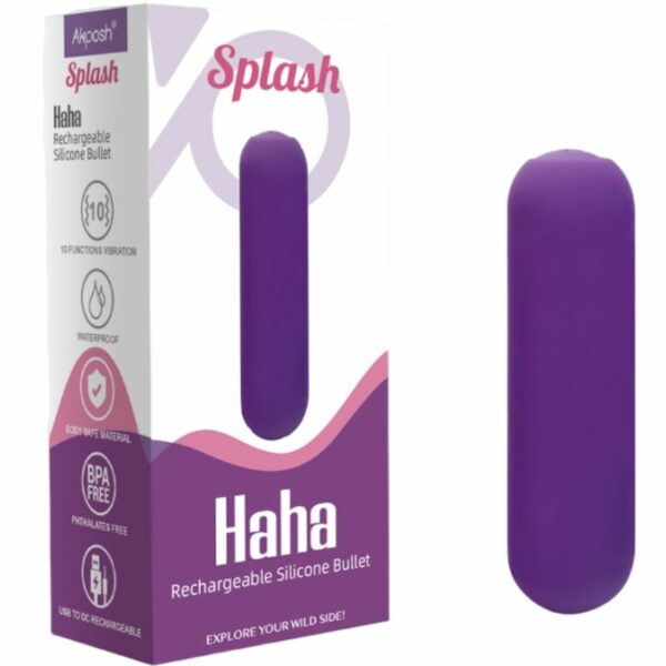 Balle vibrante Splash Haha en silicone 75 par 19 mm violette - ARMONY