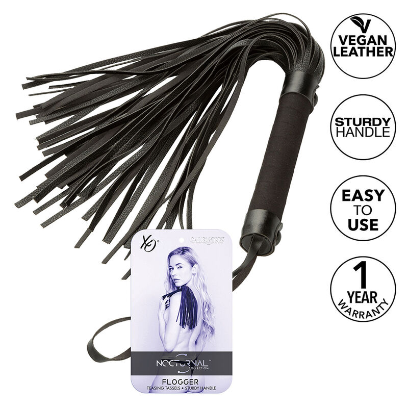 Fouet Noctural Flogger noir - CALIFORNIA EXOTICS