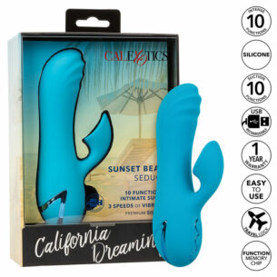 Vibromasseur Rabbit Sunset Beach Seducer bleu - CALIFORNIA EXOTICS