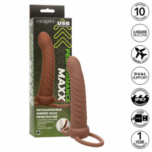 Gode double pénétration pour homme performance Maxx marron – CALIFORNIA EXOTICS