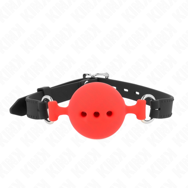 Bâillon silicone avec boule rouge taille L - KINK