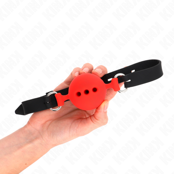 Bâillon silicone avec boule rouge taille L - KINK