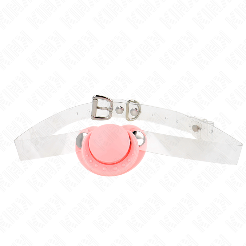 Bâillon silicone forme de sucette rose - KINK