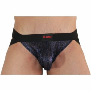 Jockstrap 006 noir et bleu brillant taille de S à XL - BURN