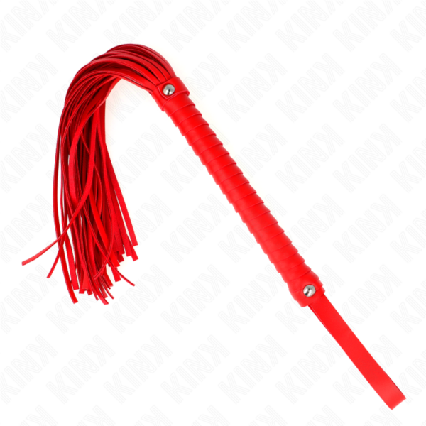 Fouet avec manche texturé rouge 48 cm - KINK