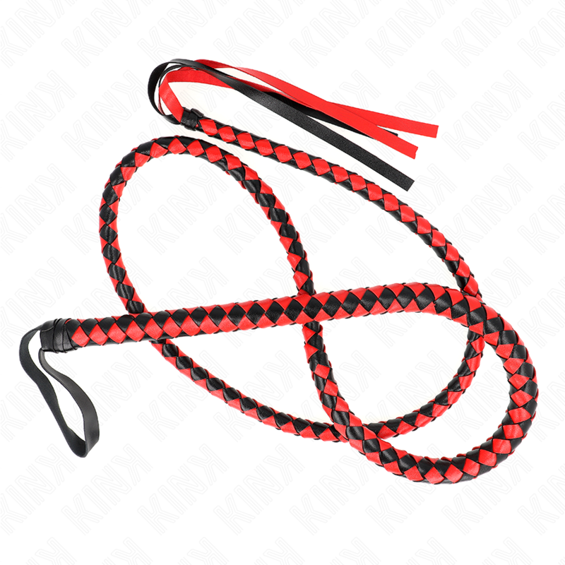 Fouet long serpent rouge 210 cm - KINK