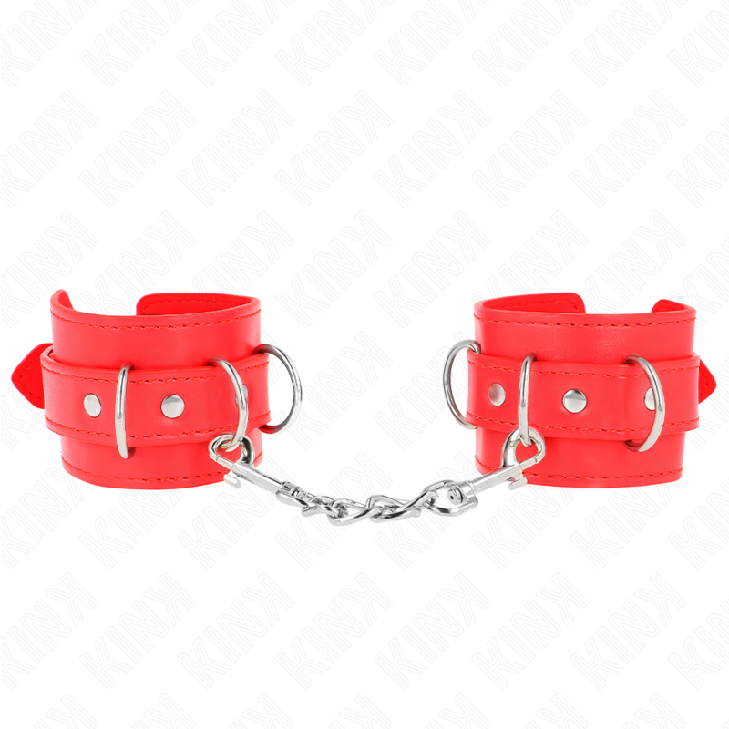 Menottes 3 anneaux ajustables rouges - KINK