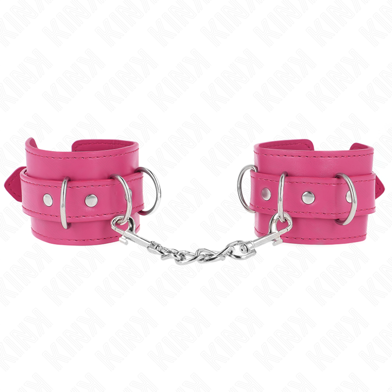 Menottes 3 anneaux ajustables roses - KINK