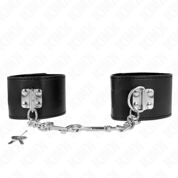 Menottes avec fermeture par cadenas noir ajustable - KINK