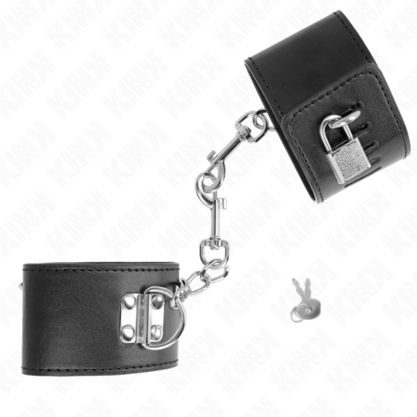 Menottes avec fermeture par cadenas noir ajustable - KINK