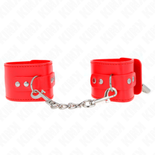 Menottes avec fermeture par cadenas rouge ajustable - KINK