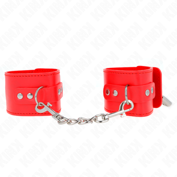 Menottes avec fermeture par cadenas rouge ajustable - KINK