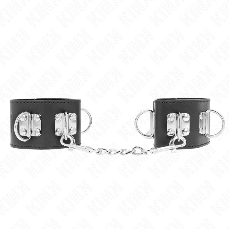 Menottes multipositions et fermeture par cadenas noir ajustable - KINK