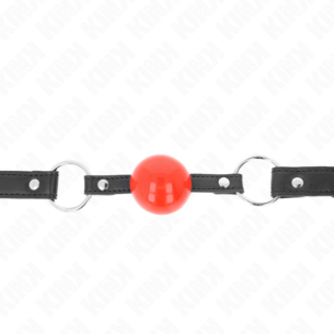 Bâillon avec boule fermée rouge et bracelet - KINK