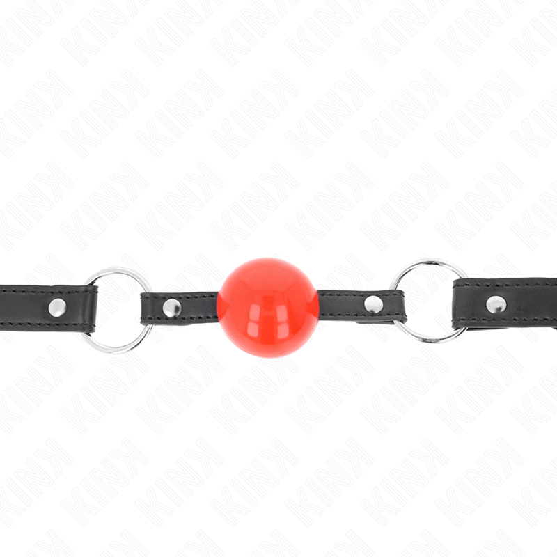 Bâillon avec boule fermée rouge et bracelet - KINK