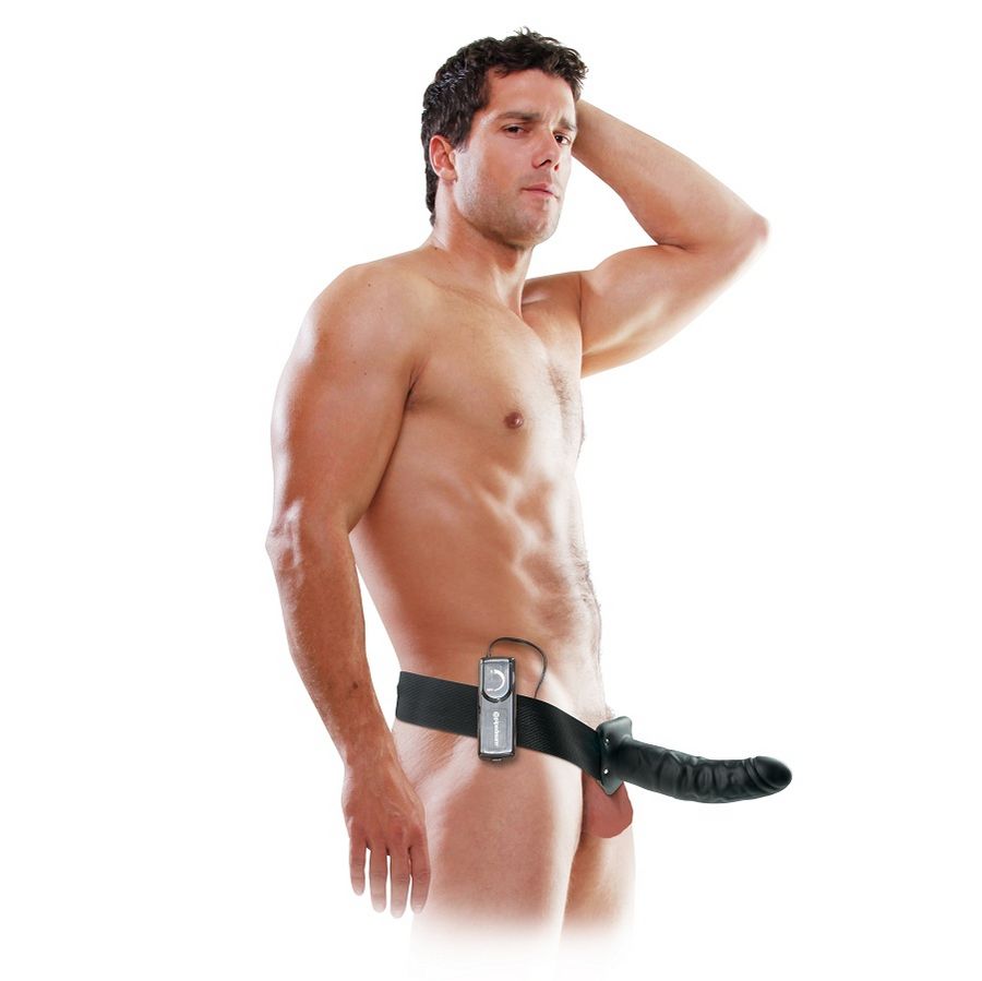 FETISH FANTASY 19 CM VIBRATING CREUX STRAP-ON NOIR