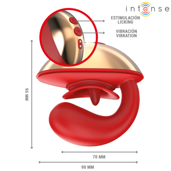 INTENSE - VIBRATEUR  STIMULATEUR MARIAH EN FORME DE U 10 VIBRATIONS ROUGE