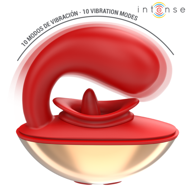 INTENSE - VIBRATEUR  STIMULATEUR MARIAH EN FORME DE U 10 VIBRATIONS ROUGE