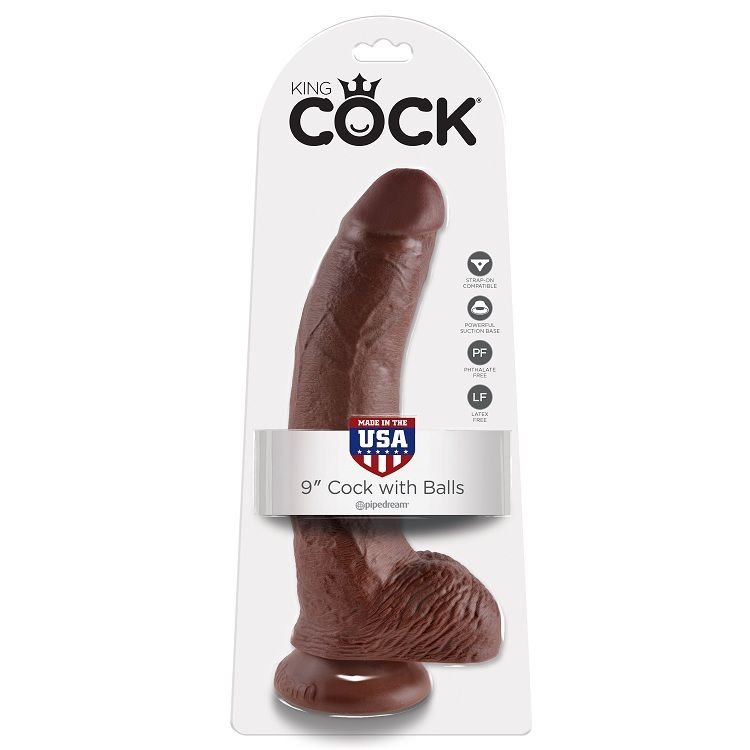 KING COCK 9″ COQ MARRON AVEC BOULES 22,9 CM