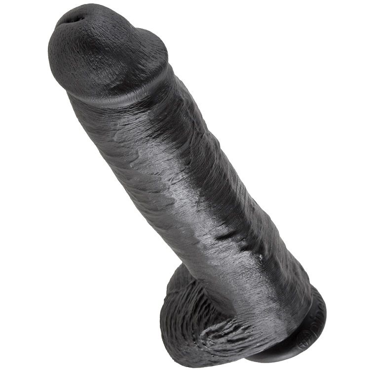 KING COCK 11″ BITE NOIR AVEC BOULES 28 CM