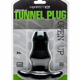 PERFECT FIT DOUBLE TUNNEL PLUG XL LARGE – NOIR