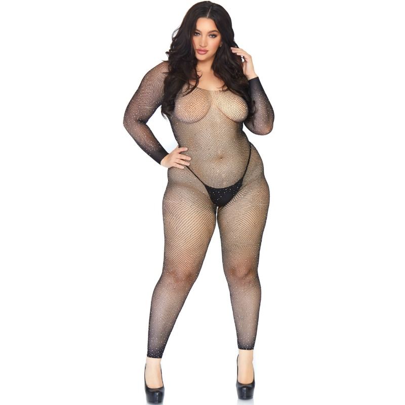 Bodystocking noir résille taille XL/XXL – LEG AVENUE