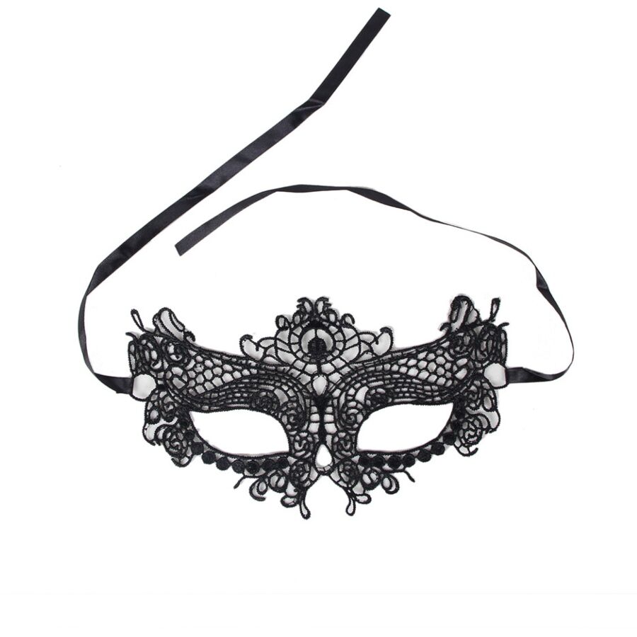 Masque noir en dentelle sensualité - QUEEN LINGERIE