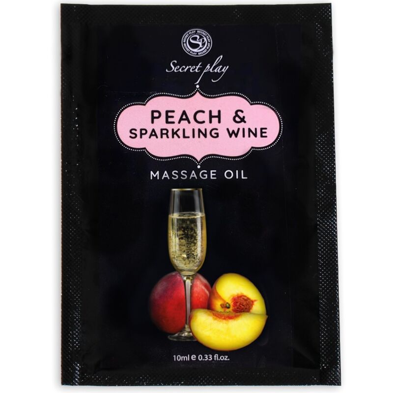 SECRETPLAY – PÊCHE  VIN MOUSSEUX HUILE DE MASSAGE SACHET 10 ML