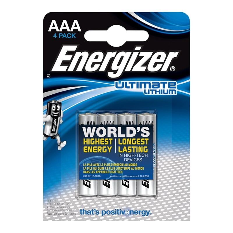 ENERGIZER ULTIMATE LITHIUM LITHIUM BATTERY AAA L92 LR03 1,5V BLISTER * 4